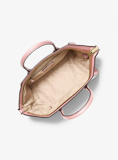 Avril Large Leather and Suede Satchel