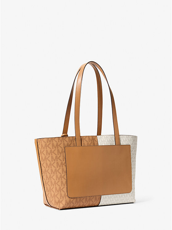 Jet Set Medium Two-Tone Logo Tote Bag