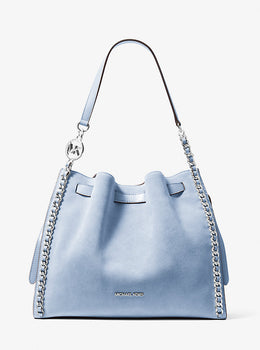 Mina Large Suede Chain Shoulder Bag