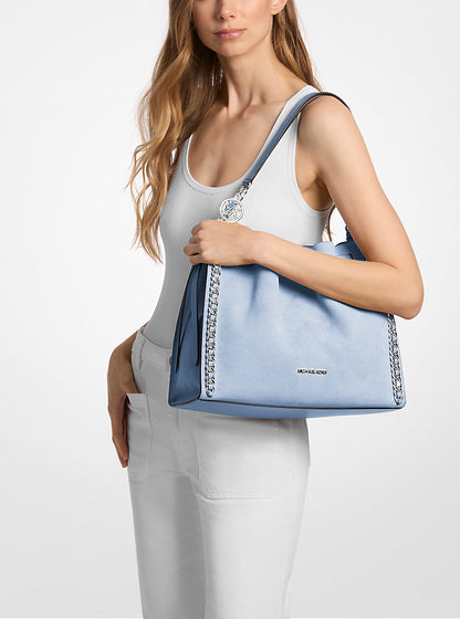 Mina Large Suede Chain Shoulder Bag