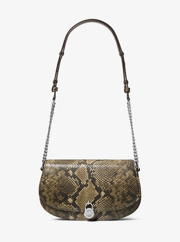 Mila Medium Snake Embossed Messenger Bag