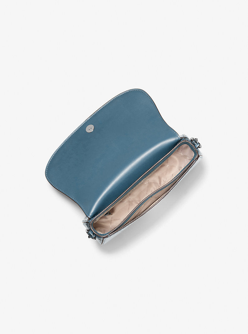 Mila Medium Snake Embossed Messenger Bag