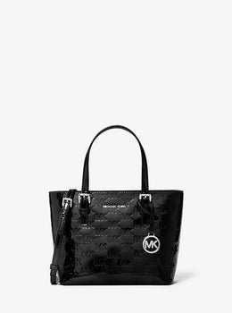 Jet Set Extra-Small Patent Logo Debossed Convertible Tote Bag