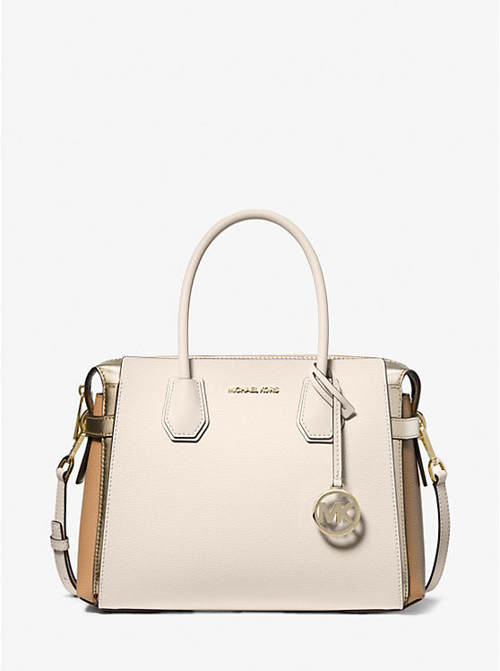 Michael Kors Mercer Medium Color-Block Leather Belted Satchel - Bags | Shop From The Mirage