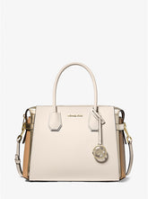 Mercer Medium Color-Block Leather Belted Satchel