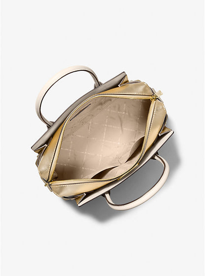 Michael Kors Mercer Medium Color-Block Leather Belted Satchel - Bags | Shop From The Mirage