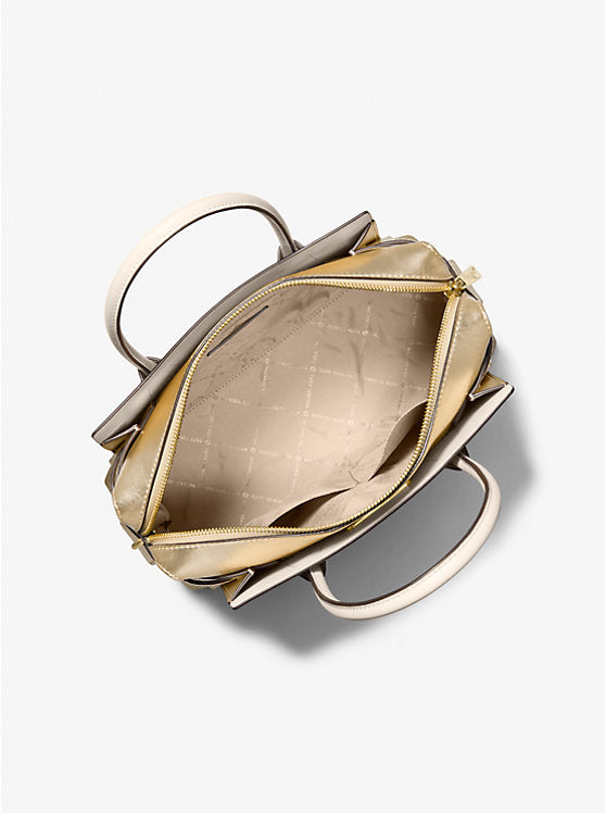 Michael Kors Mercer Medium Color-Block Leather Belted Satchel - Bags | Shop From The Mirage