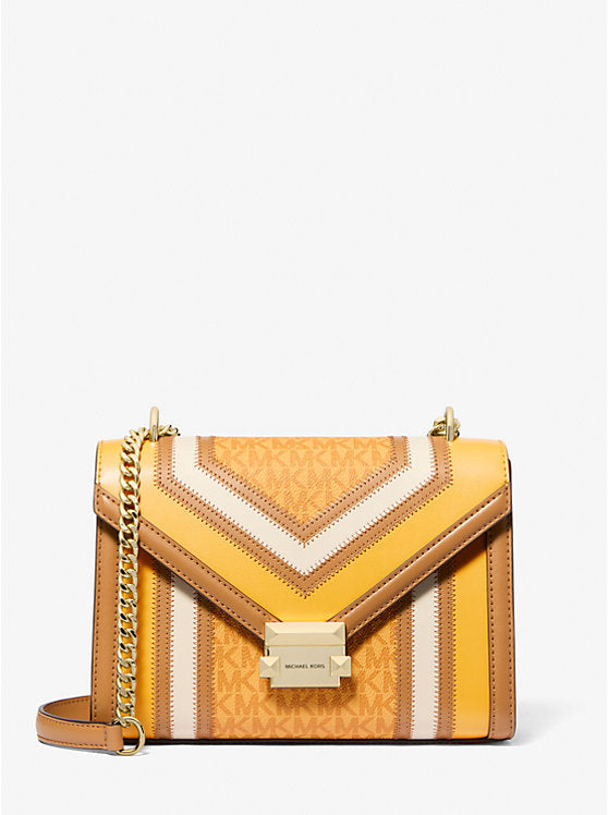 Michael Kors Whitney Medium Color-Block and Signature Logo Shoulder Bag - Bags | Shop From The Mirage