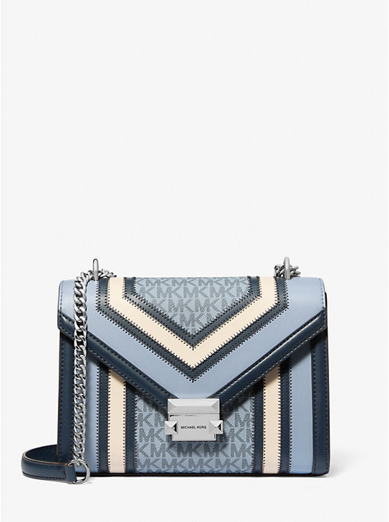 Michael Kors Whitney Medium Color-Block and Signature Logo Shoulder Bag - Bags | Shop From The Mirage