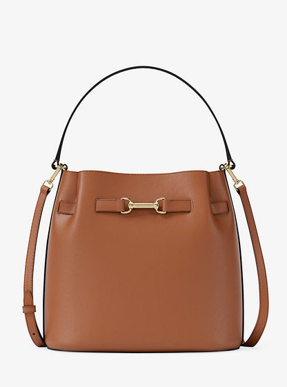 Carson Medium Pebbled Leather Convertible Bucket Crossbody Bag