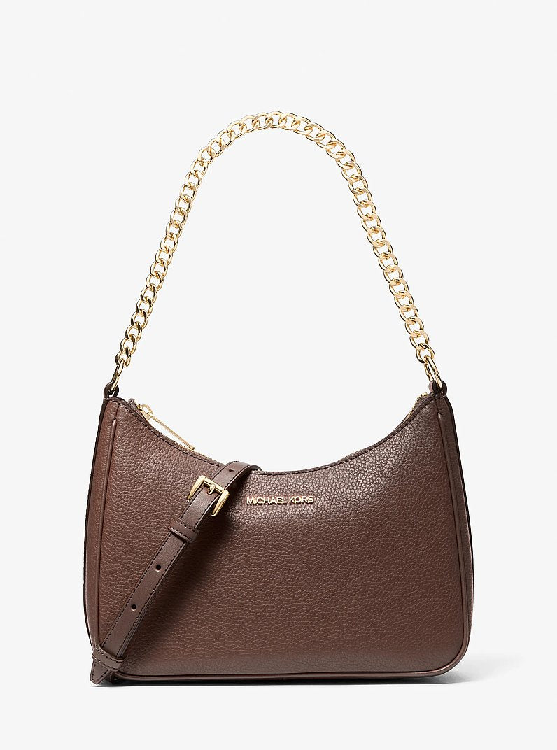 Jet Set Large Pebbled Leather Convertible Crossbody Bag