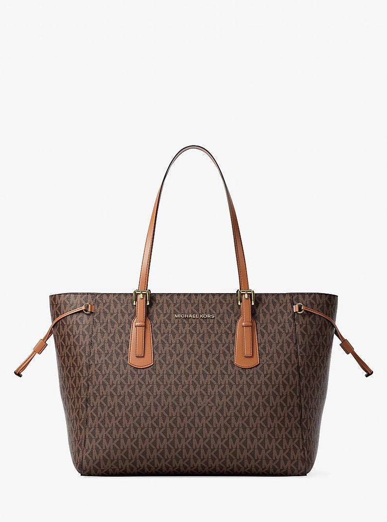 Voyager Large Signature Logo Top-Zip Tote Bag