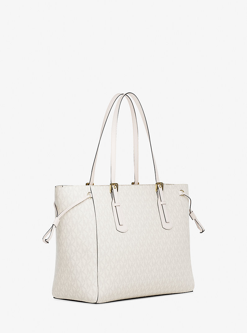 Voyager Large Signature Logo Top-Zip Tote Bag