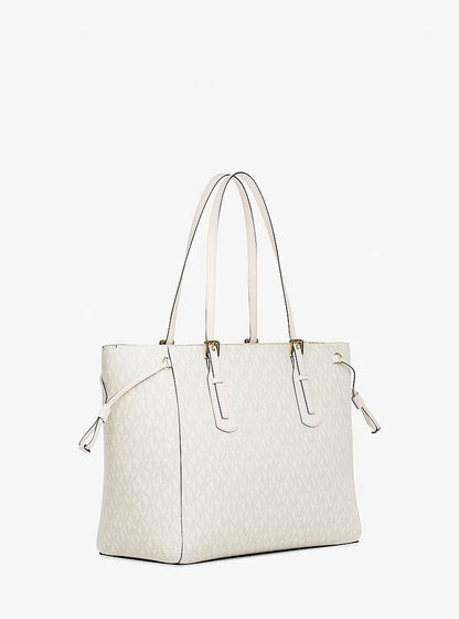 Voyager Large Signature Logo Top-Zip Tote Bag