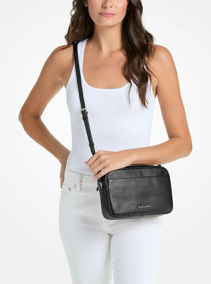 Jet Set Large Pebbled Leather Camera Crossbody Bag