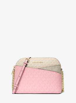 Jet Set Travel Medium Color-Block Signature Logo Crossbody Bag