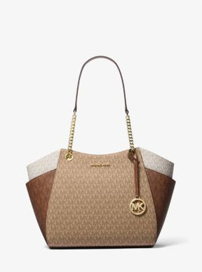 Jet Set Large Colour-Block Signature Logo Tote Bag