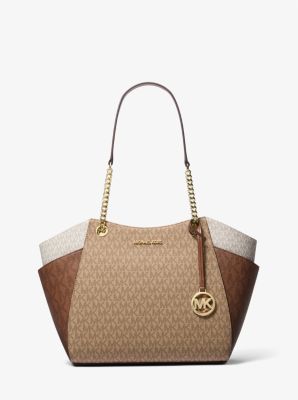 Jet Set Large Colour-Block Signature Logo Tote Bag
