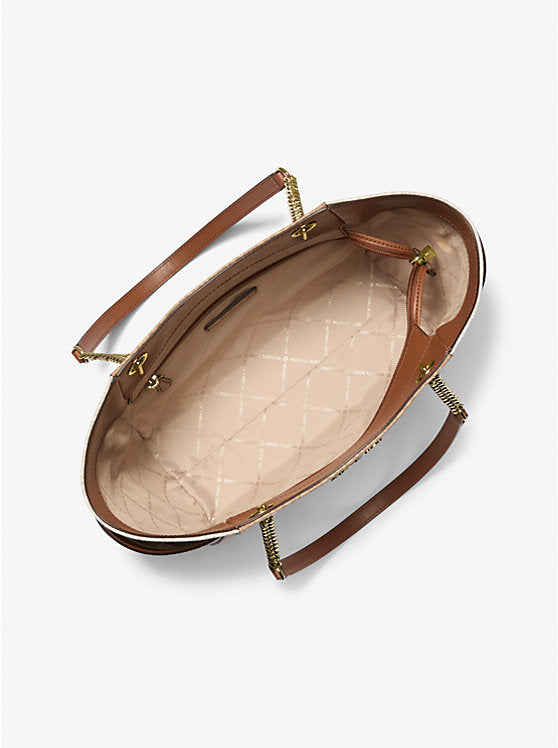 Jet Set Large Colour-Block Signature Logo Tote Bag