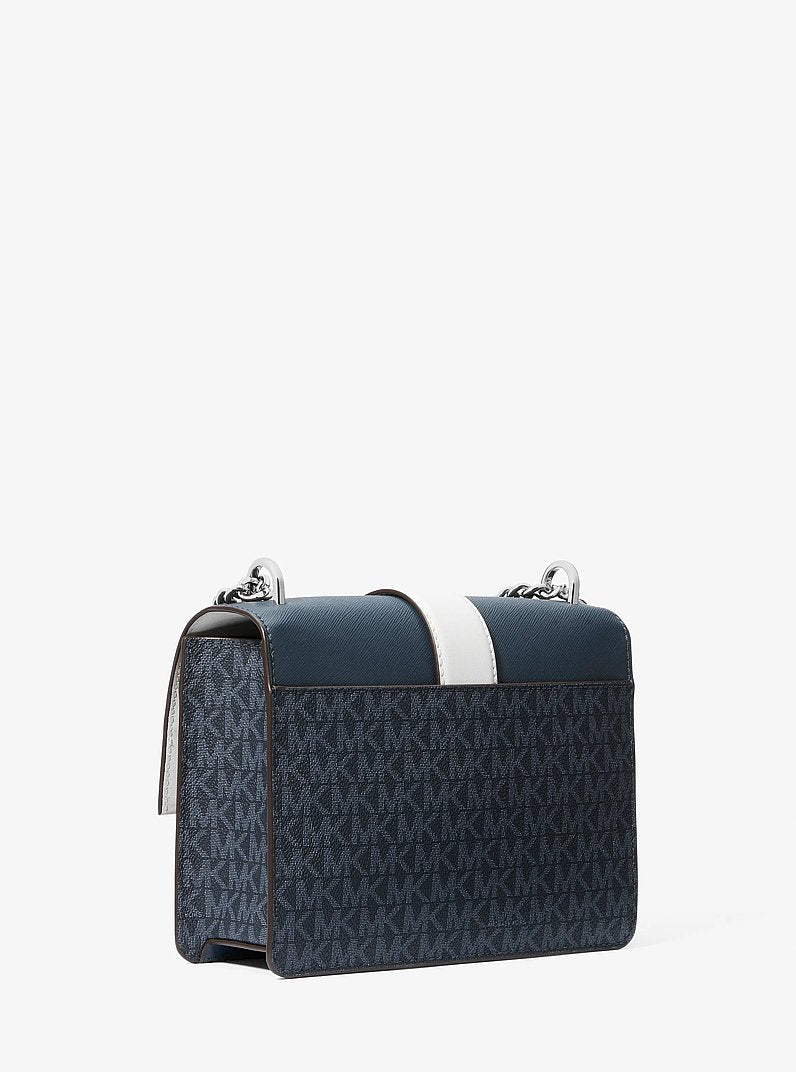 Greenwich Small Color-Block Signature Logo Crossbody Bag