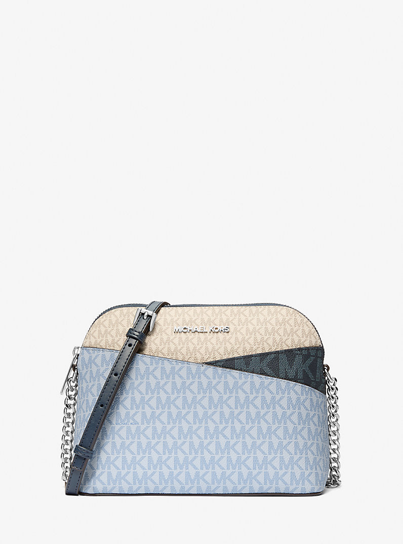 Jet Set Travel Medium Color-Block Signature Logo Crossbody Bag