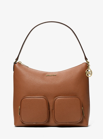 Merritt Large Pebbled Leather Cargo Shoulder Bag