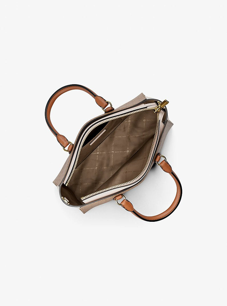 Arden Small Color-Block Signature Logo Messenger Bag