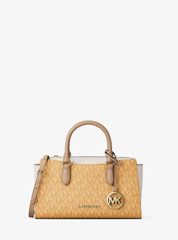 Arden Small Color-Block Signature Logo Messenger Bag