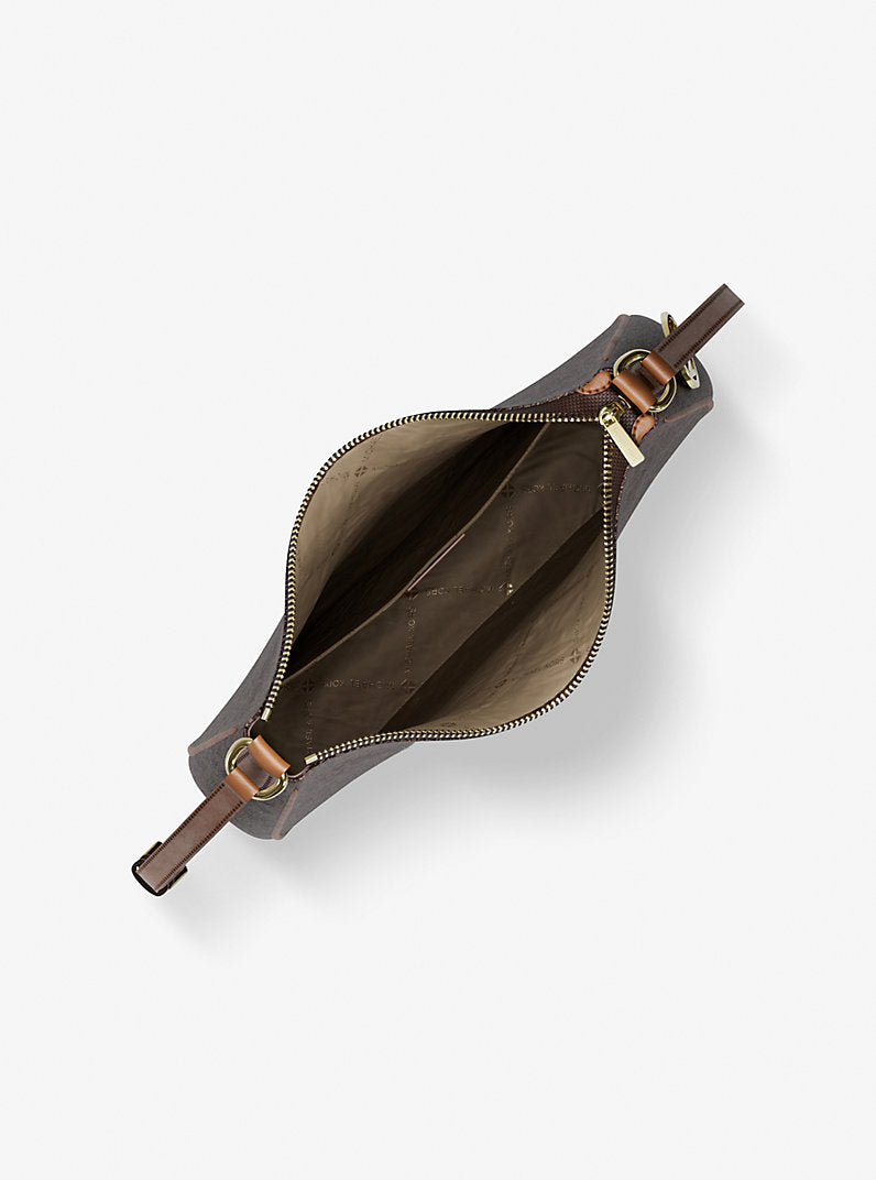 Nayla Medium Metallic Signature Logo Messenger Bag