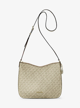 Nayla Medium Metallic Signature Logo Messenger Bag