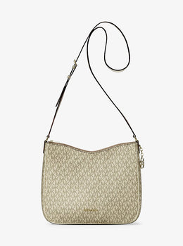 Nayla Medium Metallic Signature Logo Messenger Bag