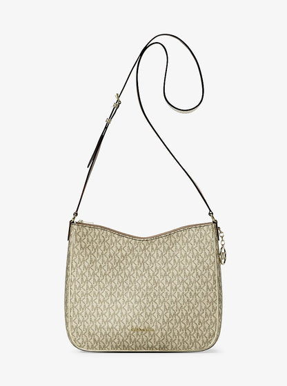 Nayla Medium Metallic Signature Logo Messenger Bag