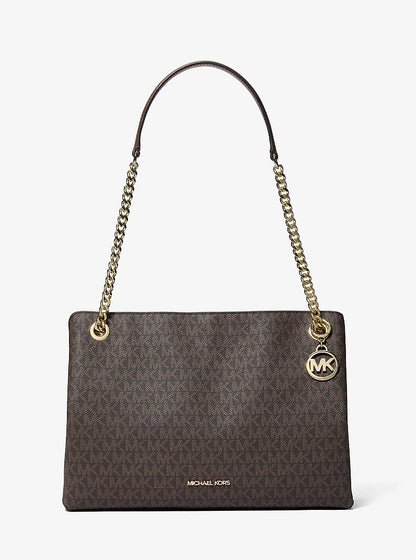 Christina Medium Signature Logo Messenger Bag