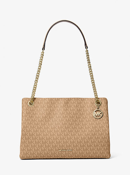 Christina Medium Signature Logo Messenger Bag