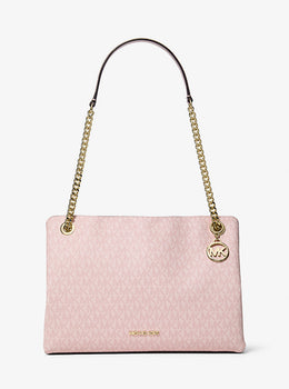 Christina Medium Signature Logo Messenger Bag