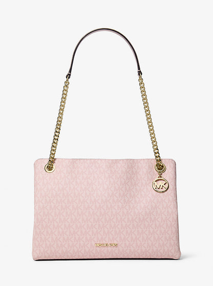 Christina Medium Signature Logo Messenger Bag