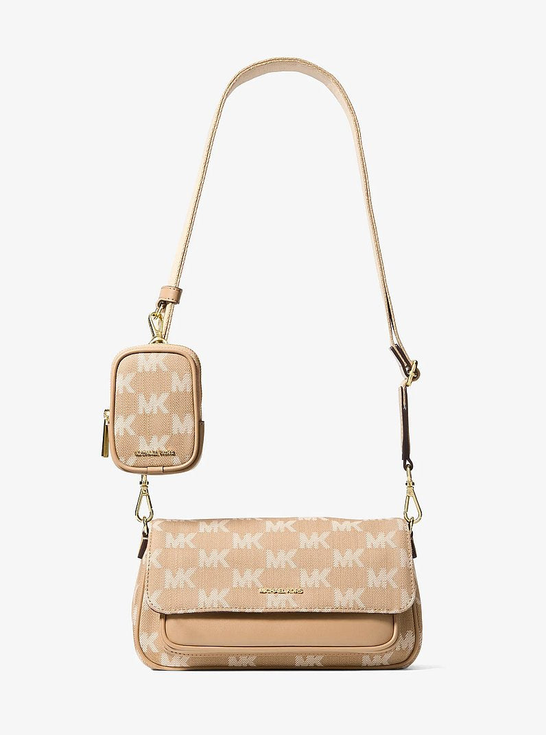 Jet Set Travel Small Logo Jacquard Denim Crossbody Bag With Pouch