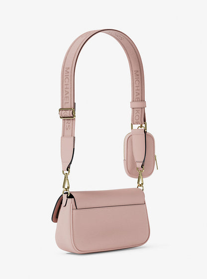 Jet Set Travel Small Pebbled Leather Crossbody Bag With Pouch