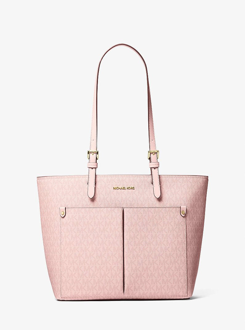 Jet Set Medium Signature Logo Pocket Tote Bag