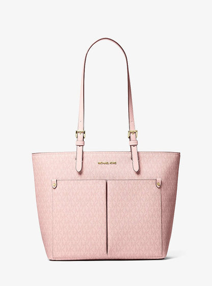 Jet Set Medium Signature Logo Pocket Tote Bag