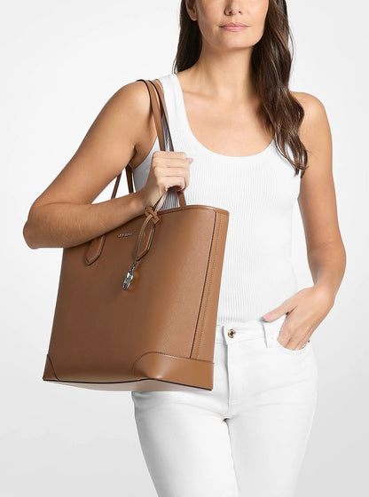 Eva Large Saffiano Leather Tote Bag