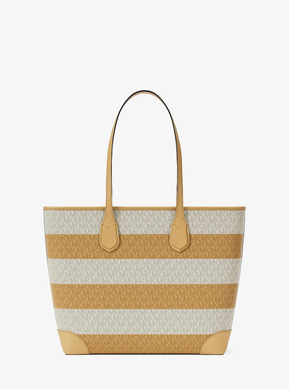 Eva Large Striped Signature Logo Tote Bag