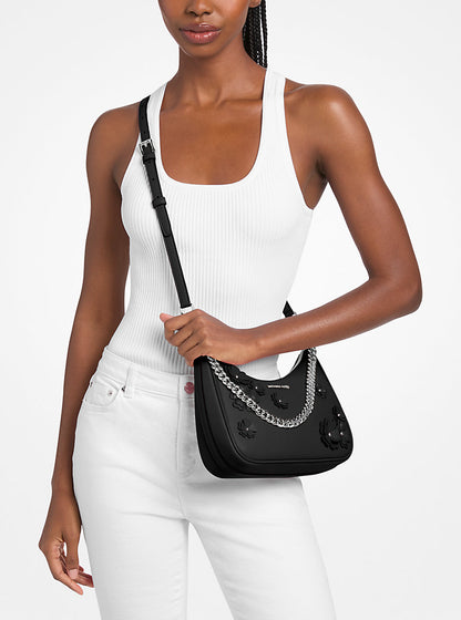 Jet Set Travel Large Floral Embellished Convertible Crossbody Bag