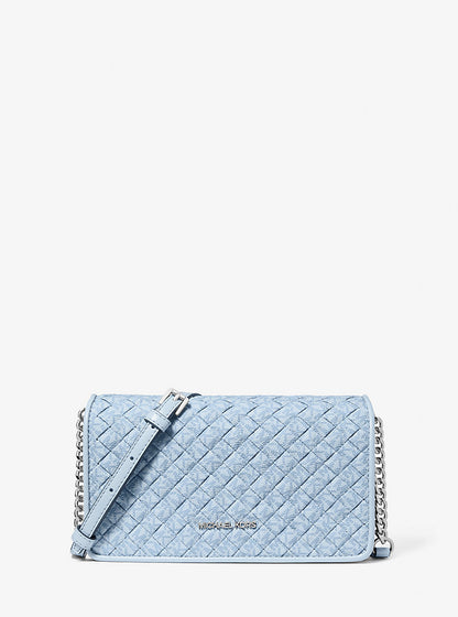 Jet Set Travel Woven Signature Logo Crossbody Bag