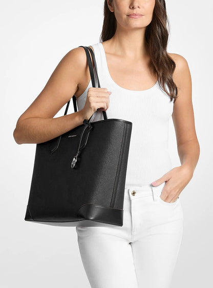 Eva Large Saffiano Leather Tote Bag