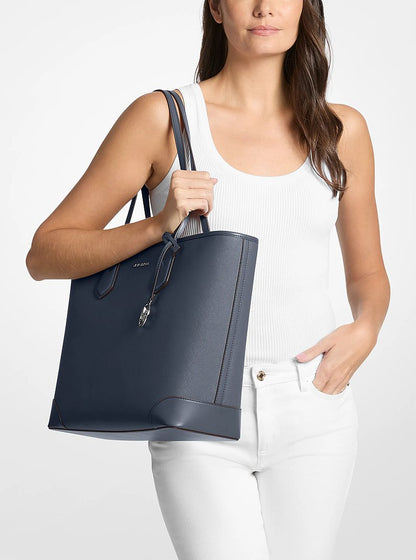 Eva Large Saffiano Leather Tote Bag