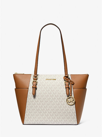 Michael Kors Charlotte Large Logo and Leather Top-Zip Tote Bag - Bags | Shop From The Mirage