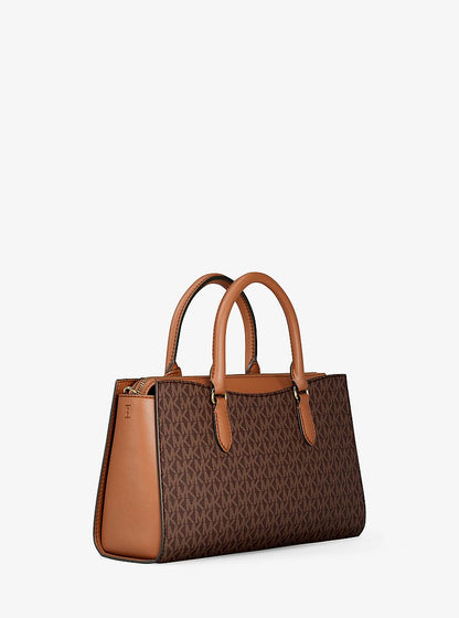 Arden Medium Signature Logo Top-Zip Satchel