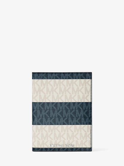 Jet Set Travel Medium Striped Signature Logo Passport Case