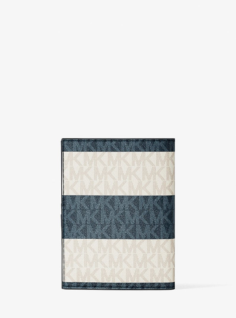 Jet Set Travel Medium Striped Signature Logo Passport Case